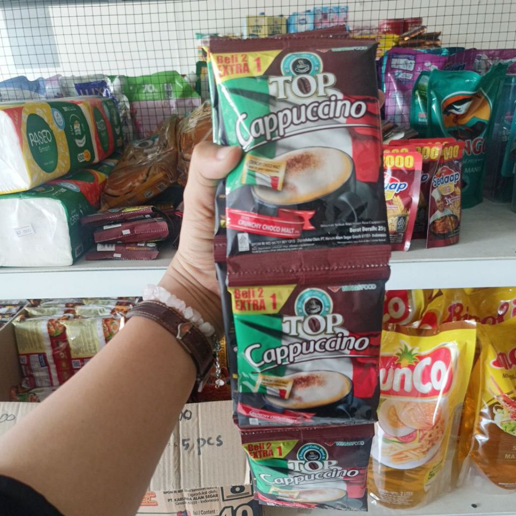 Top Coffee Cappucino 1renceng isi 15sachet