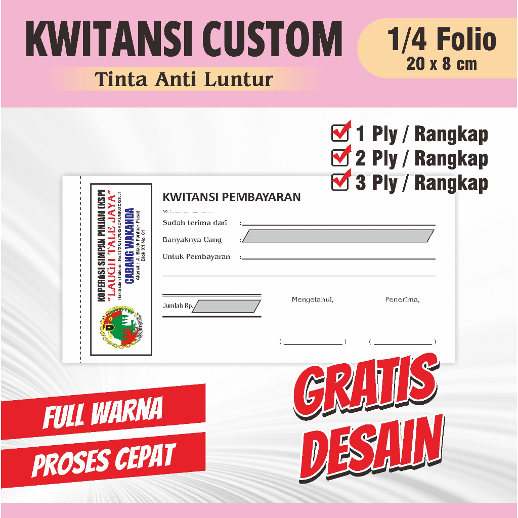 

CETAK KWITANSI PEMBAYARAN / Custom Custom Request Nama Toko Sendiri