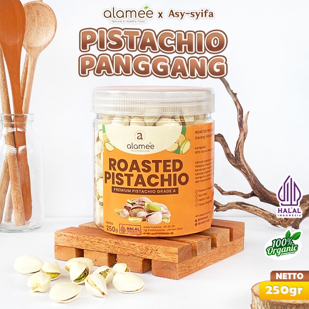 

Kacang Pistachio Premium Roasted Pistacio 250gr Non Msg Makanan Sehat Fustuk Panggang Fustuk Organic