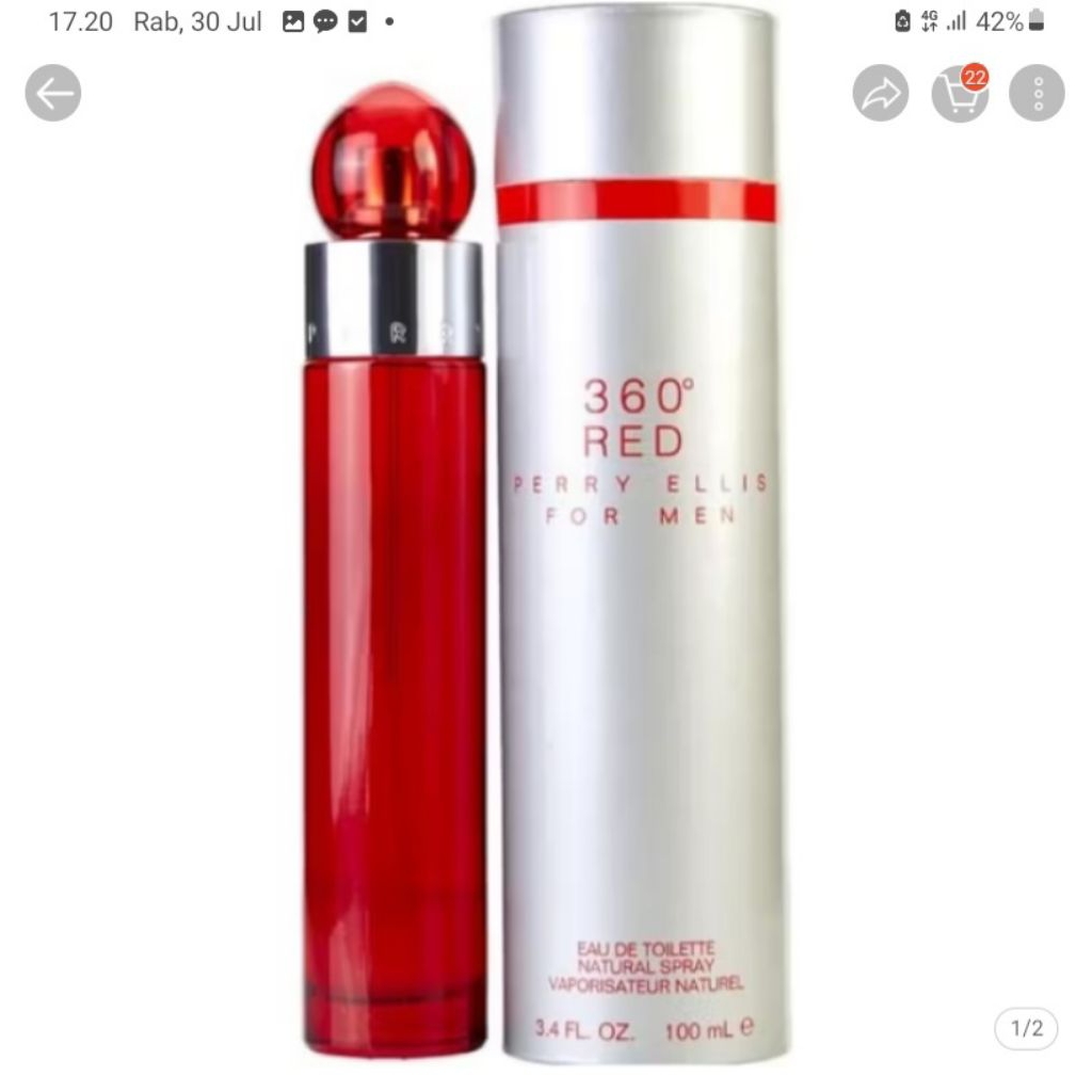 Parfum Perry Ellis 360 Red For Man 100ml (original reject no box eropa)