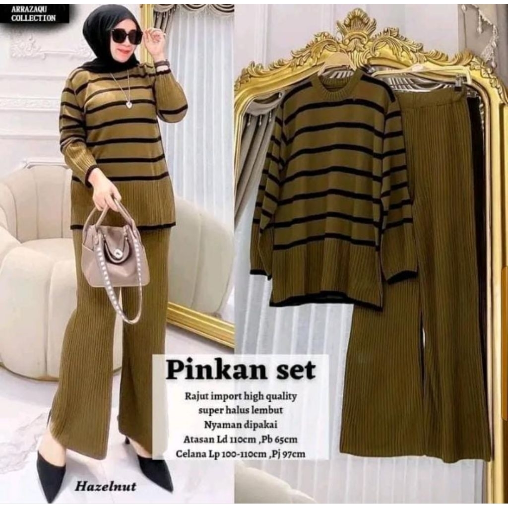 SETELAN WANITA BAHAN RAJUT PINKAN BAHAN IMPORT PREMIUM TERBARU