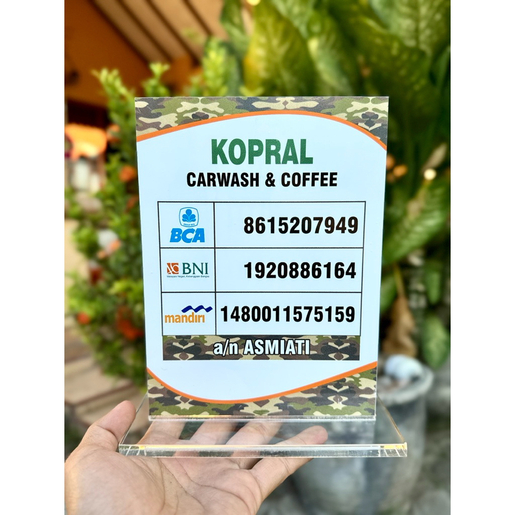 

PAPAN AKRILIK MEJA REKENING UKURAN 20cmX15cm BISA CUSTOM / EDIT SESUAI PERMINTAAN