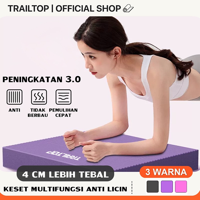 Trailtop Balance Pad NBR Matras Olahraga Ab Wheel Roller Matras Lutut Tebal 4cm