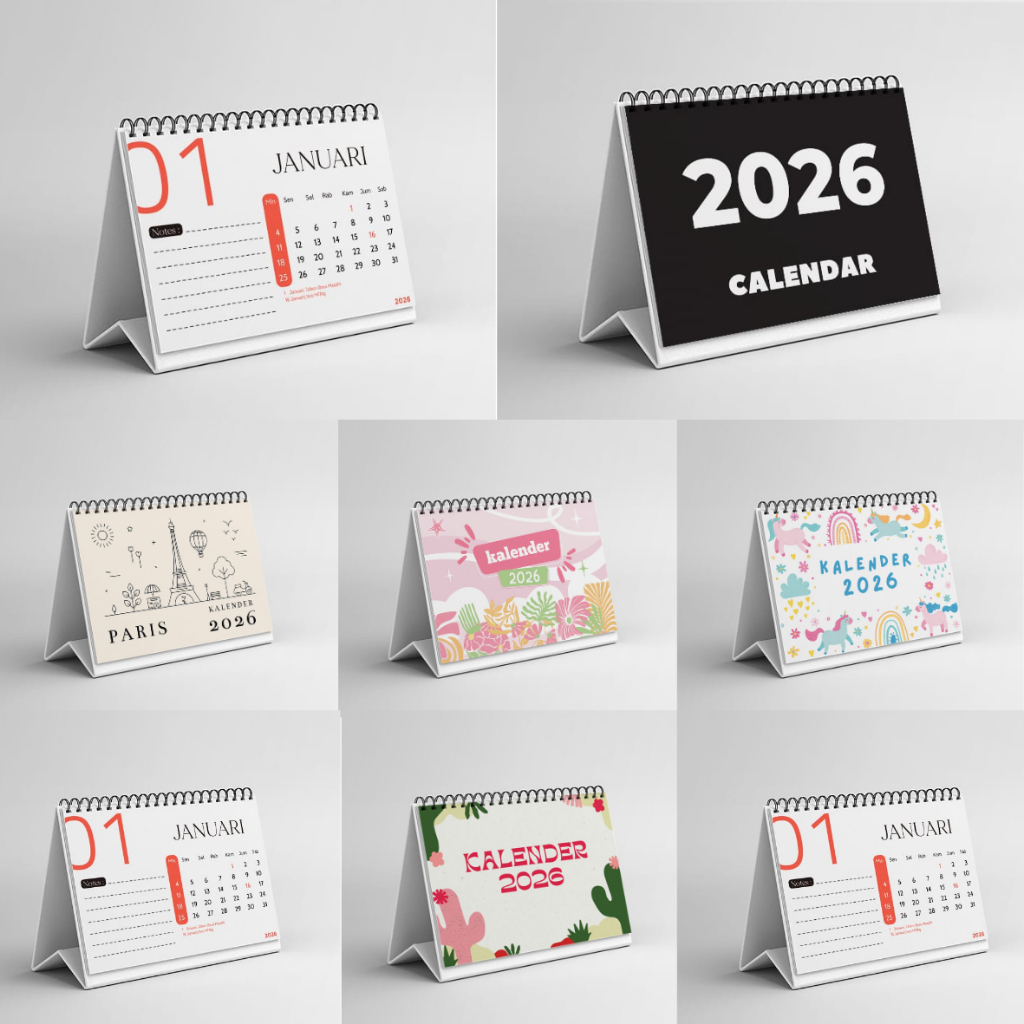

Calendar Meja A6 2025 dan 2026 - Ukuran A6 - Kalender Meja Aesthetic - Spiral Kalender by. TOOKE
