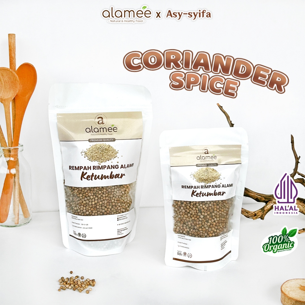 

ALAMEE Ketumbar Organik Coriander Seed Biji Utuh Rempah Rimpang Alami Siap Saji 50 Gr