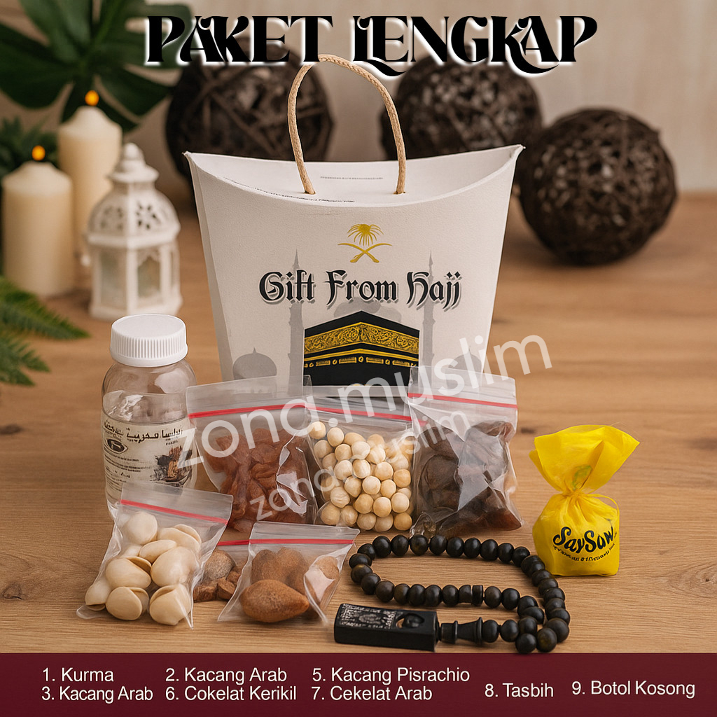 

Paket oleh-oleh haji dan umroh TANPA AIR ZAM-ZAM