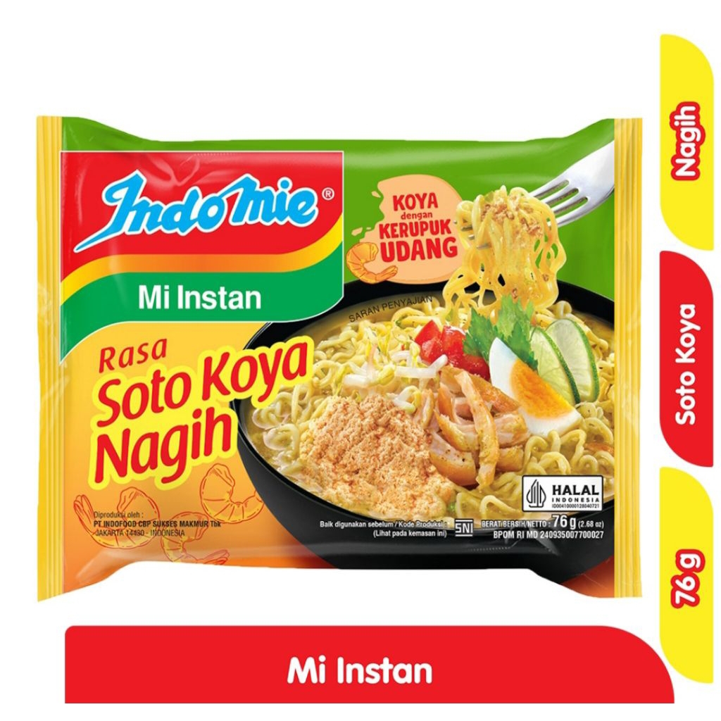 

Indomie Mi Instan Soto Koya Nagih 76g