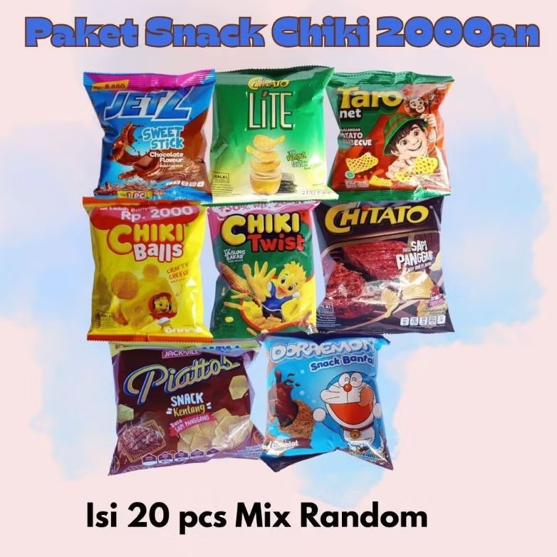 

Paket Snack Chiki 2000 an isi 20 pcs MiX Random