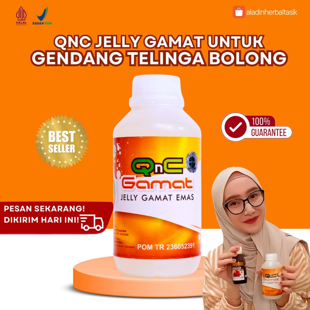 QNC JELLY GAMAT Emas 100% Asli Obat Untuk Atasi Gendang Telinga Bolong Dan Pecah Secara Alami