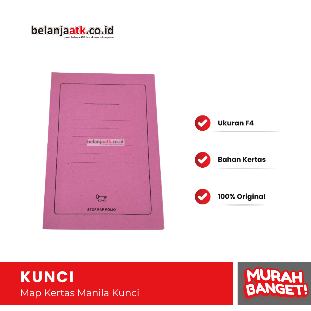 

Map Kertas Manila Kunci Ukuran Folio / F4