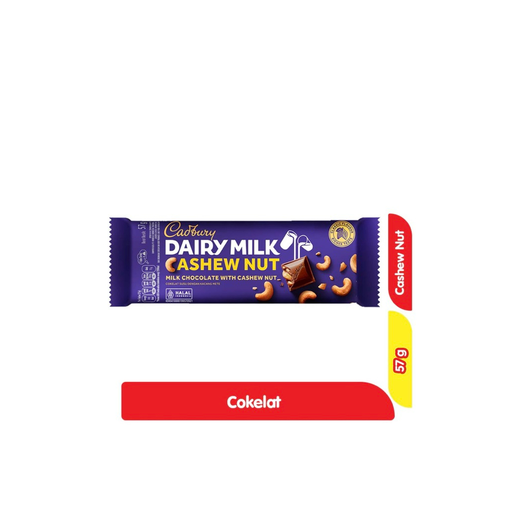 

CADBURY DAIRY MILK COKELAT BATANG KACANG CASHEW 57 gram