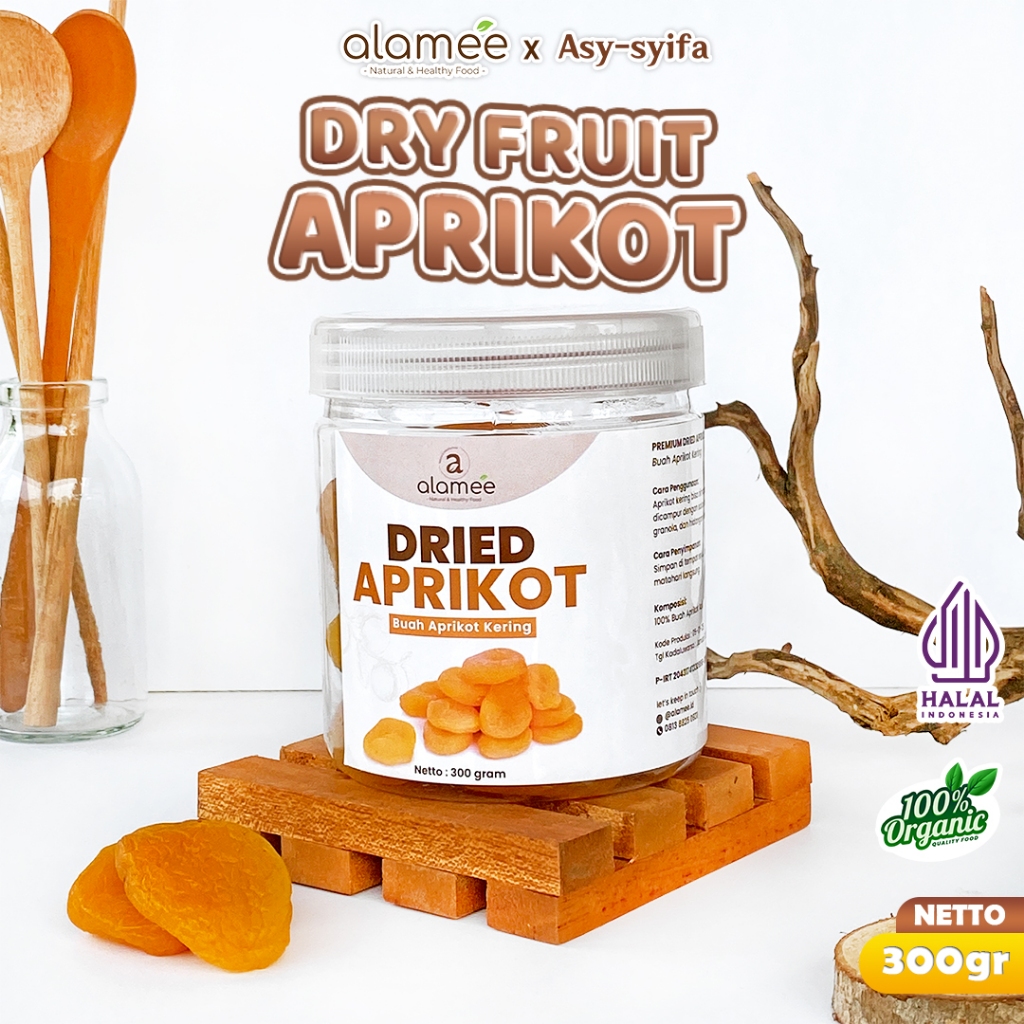 

ALAMEE Dried Apricot Buah Aprikot Kering Dried Fruit Apricots Tanpa Biji Cemilan Buah Sehat 300gr