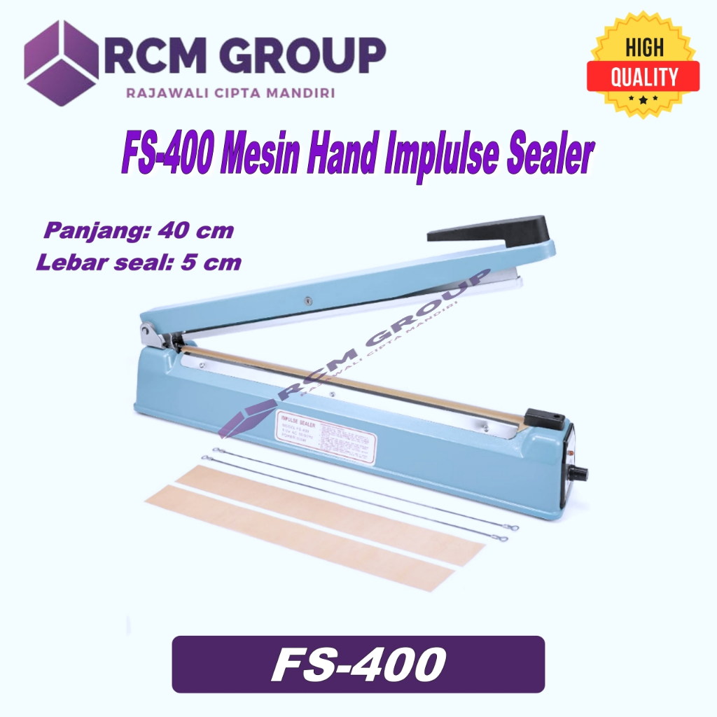Hand Impulse Sealer FS-400 Mesin Press Perekat Plastik Lebar 5mm