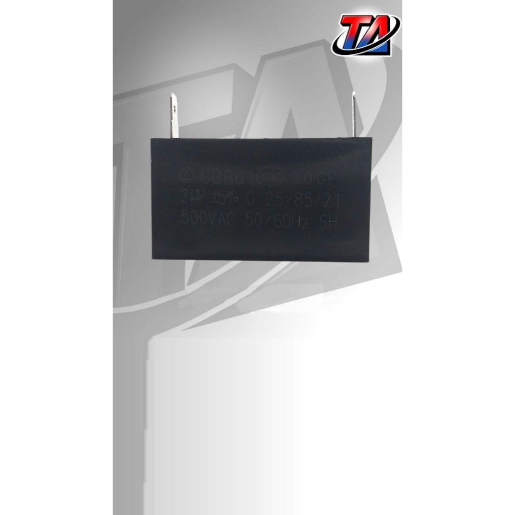 Kapasitor 2uF 500V Kaki [CBB61] HITAM