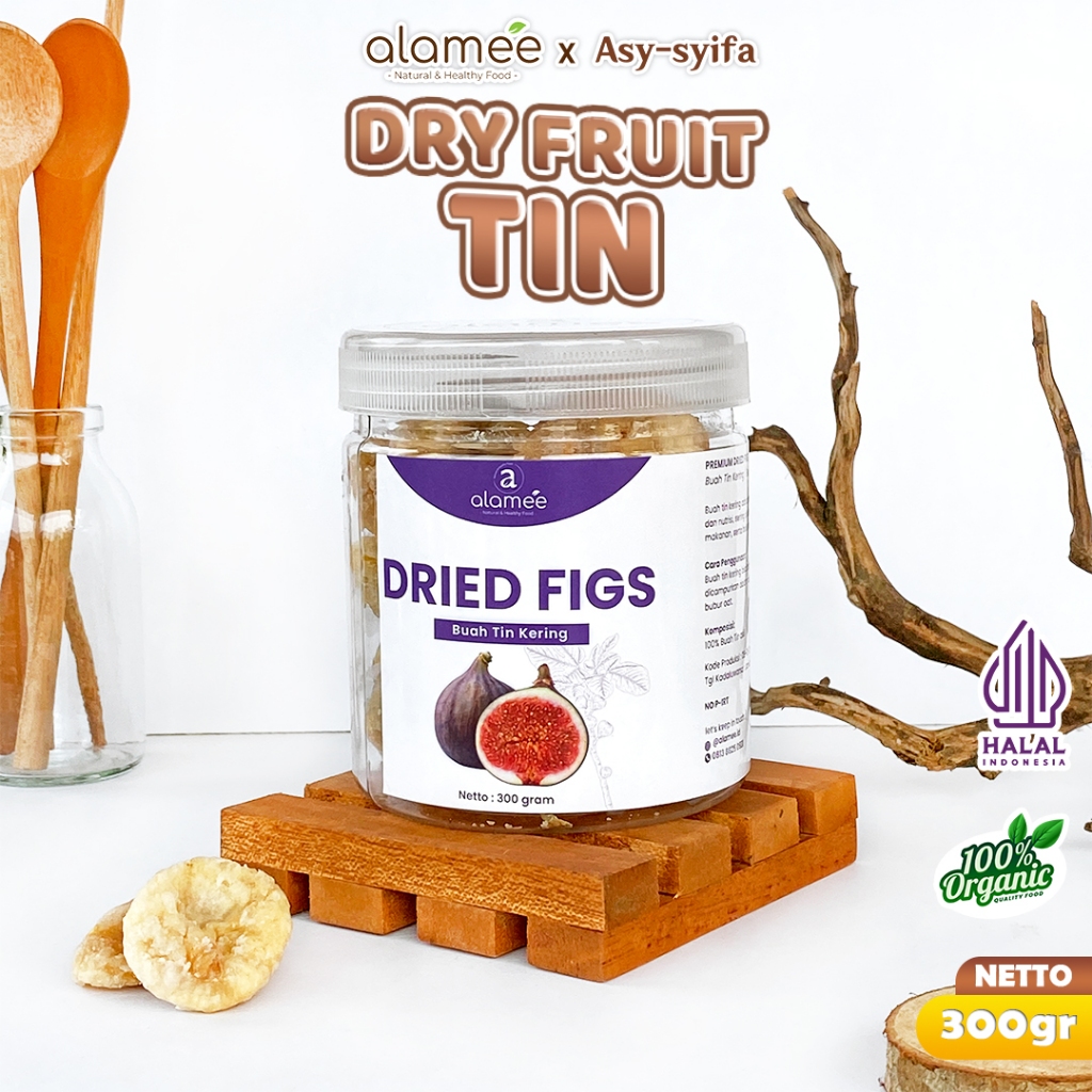 

ALAMEE Buah Tin Kering Cemilan Buah Sehat Dried Figs Buah Ara Kering Rendah Kalori 300gr