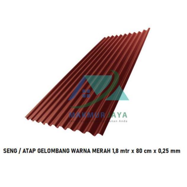 Seng Gelombang / Atap Gelombang Warna 180cm x 80 cm x 0,25 mm - Biru