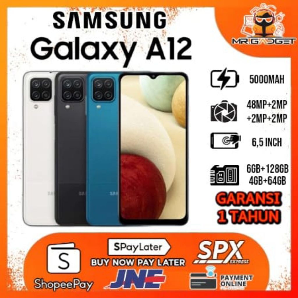 [NEW LAUNCHING] HP SAMSUNG A12 Ram 6GB+128GB { Camera 48MP + Display 6,5 inches + Battery 5000mAh} G
