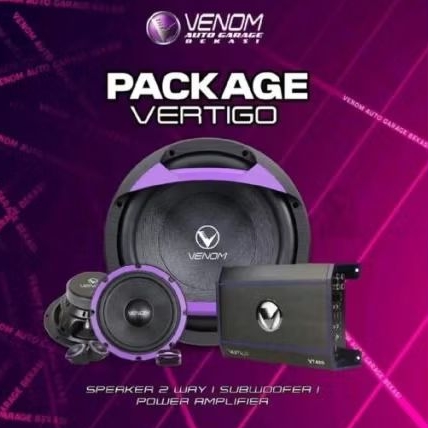 Paket Audio Venom Vertigo Power 4 channel - Split - Subwoofer 12 inch Vertigo