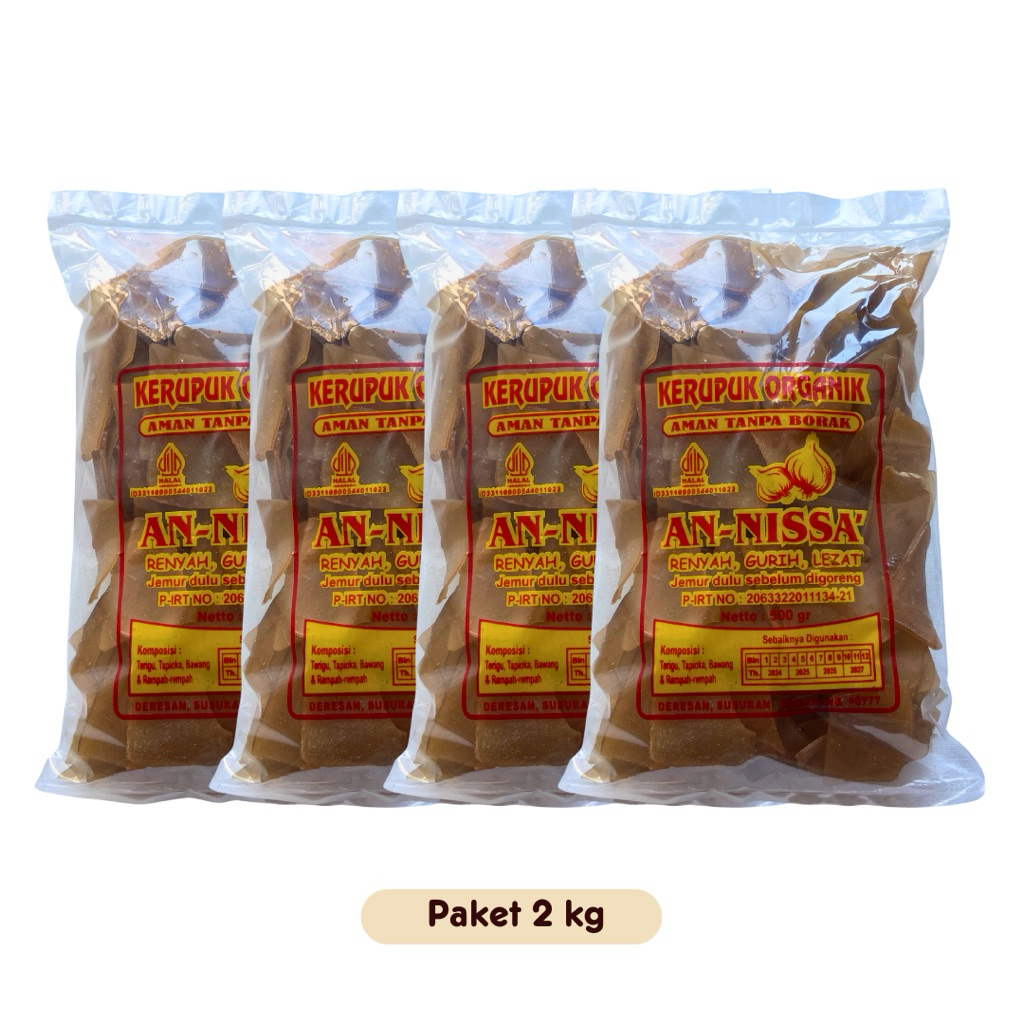 

[PAKET 2KG] Kerupuk Bawang An-Nissa (500 gr x 4)
