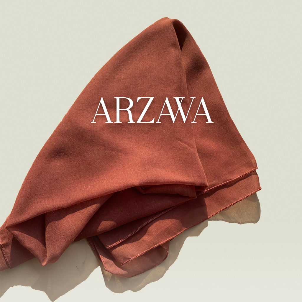 Arzawa Kain Coklat Merah Jilbab Paris Premium Jilbab SegiEmpat Voal Jilbab Paris