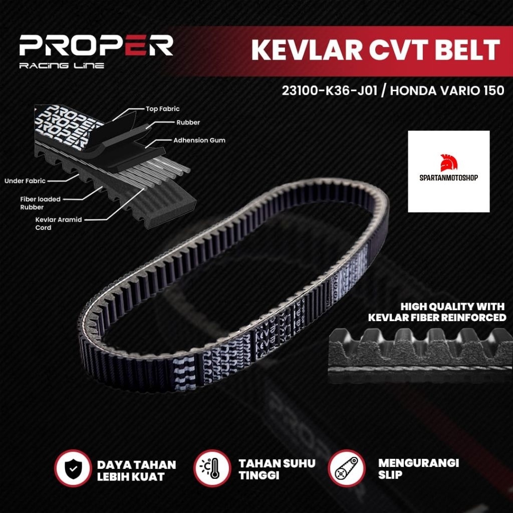 Fanbelt Vanbelt Vario 150 Old New ESP PROPER RACING LINE K36 Vbelt Kevlar Racing