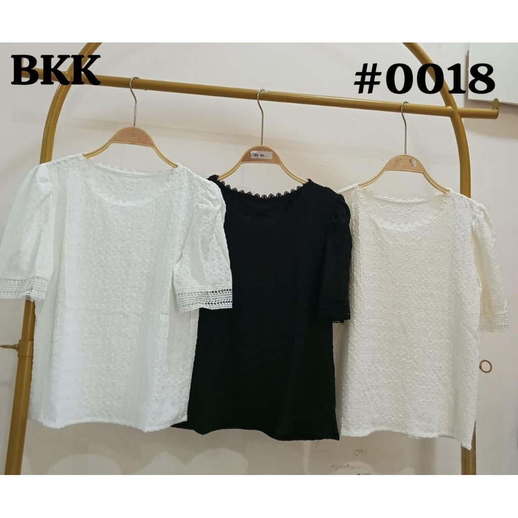 WAIKIKI Blouse Lengan Pendek/Blouse Korea/Blouse Korean Style/Blouse Lucu