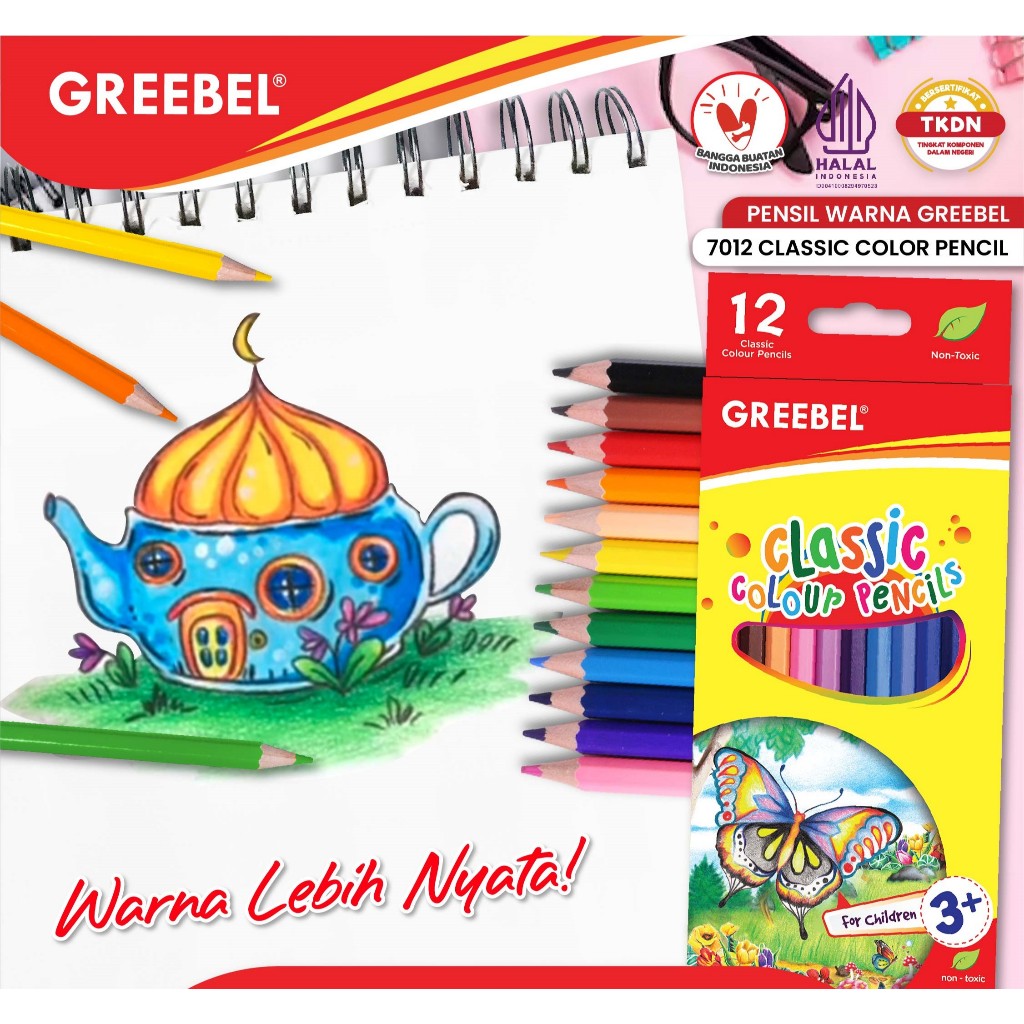

GREEBEL PENSIL WARNA 7012 12 WARNA PANJANG