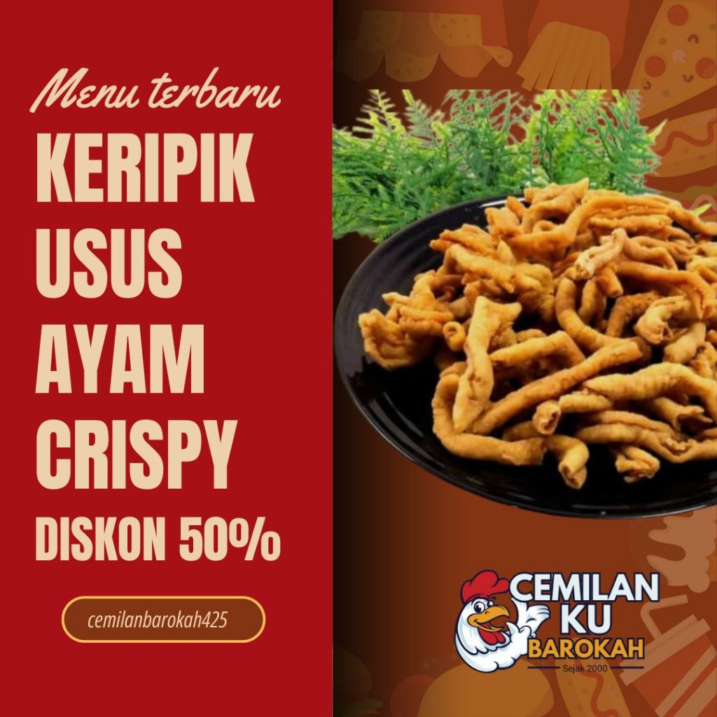 

Makanan Ringan Usus Ayam Crispy Original Gurih dan Pedas dengan Daun Jeruk 250GR Snacks Food