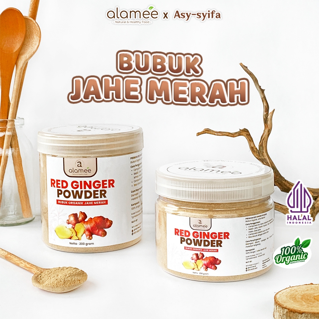 

ALAMEE Red Ginger Powder Premium Minuman Jahe Merah Bubuk Tanpa Campuran Sehat Serbuk Minuman 200gr