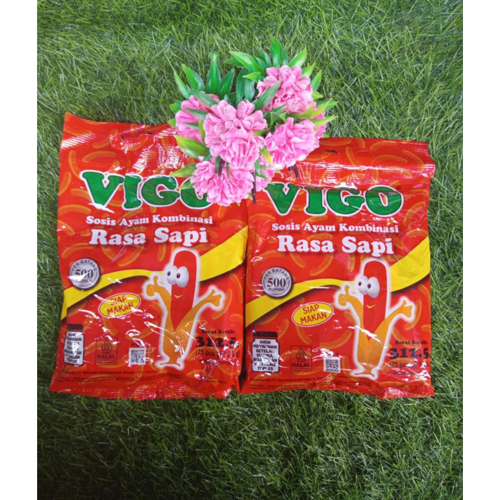 

Sosis Vigo | isi 25 pcs | Sosis Ayam kombinasi rasa sapi | Camilan siap saji.