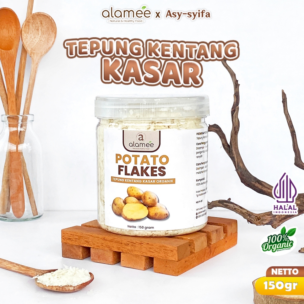 

ALAMEE Tepung Kentang Serpih Potato Flakes Premium Tepung Kentang Kasar PREMIUM 150gr