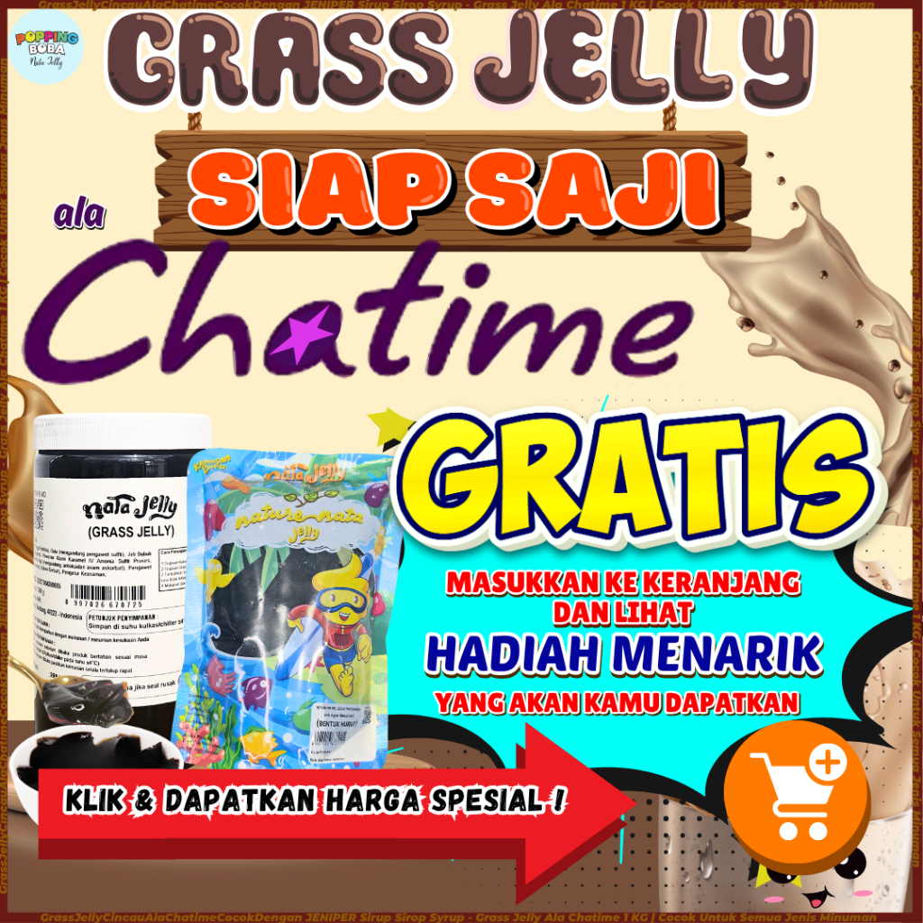 

GrassJellyCincauAlaChatimeCocokDengan JENIPER Sirup Sirop Syrup - Grass Jelly Ala Chatime 1 KG | Cocok Untuk Semua Jenis Minuman