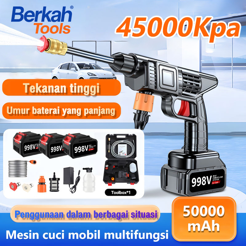 Berkah Tools Alat Cuci Mobil Pistol Air Tekanan Tinggi 998V 130Bar Mesin Cuci Mobil Alat Portable Ni