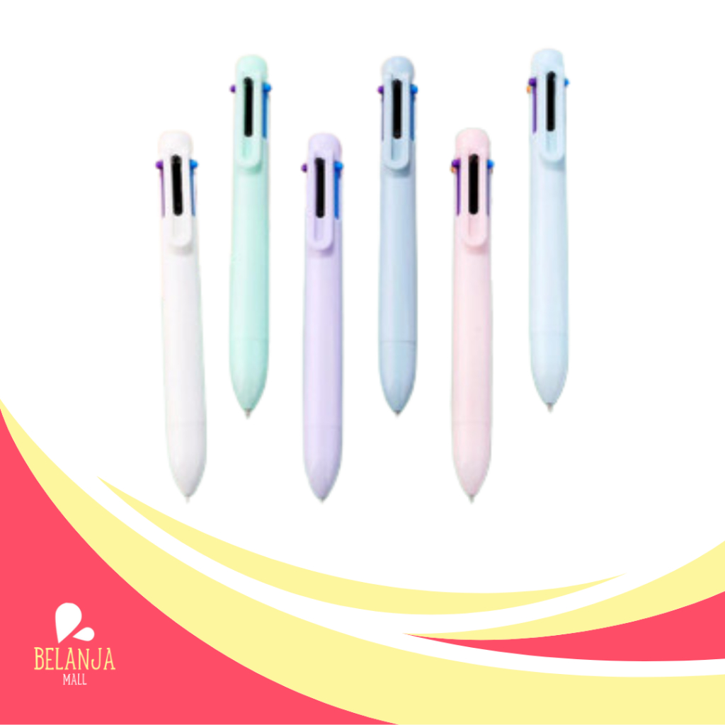 

belanjamall Pulpen Warna Mekanik Pastel Color / 6 In 1 Warna Pulpen Multicolor / Pulpen Warna Warni / Pulpen Sekolah Multicolor Y3438