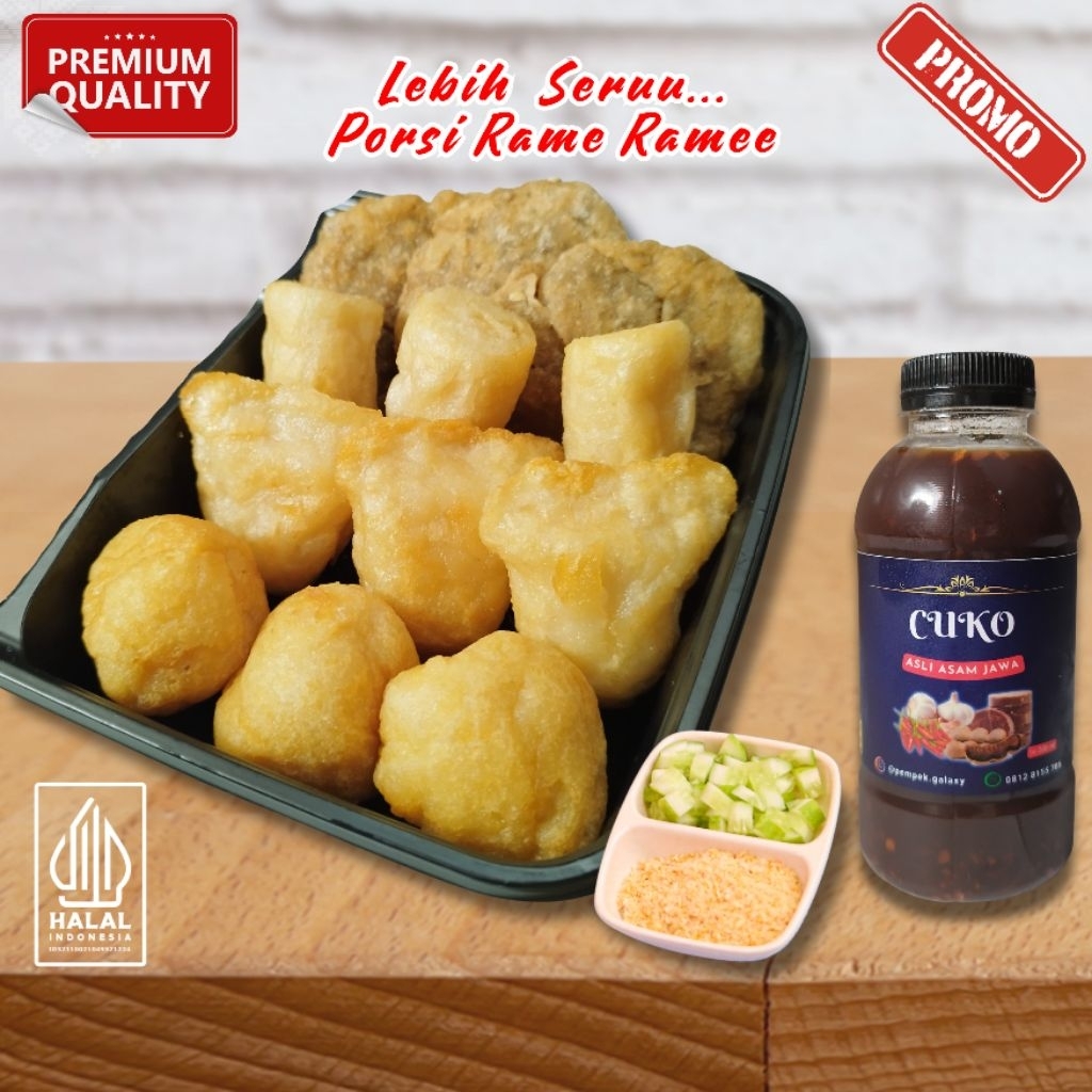 

Pempek Galaxy Palembang campur isi 12 Ikan Tenggiri ASLI