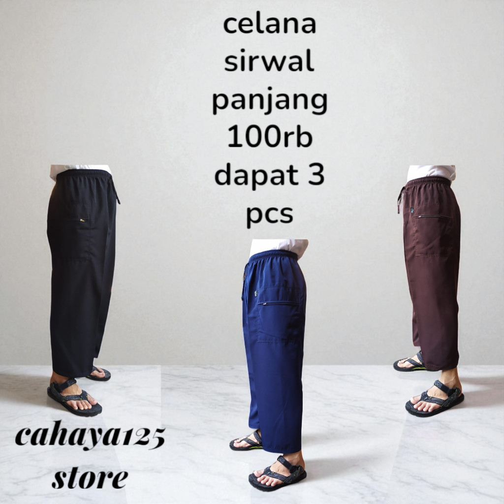 100rb Dapat 3pcs Celana Sirwal Pangsi Panjang Dan Jumbo Celana Cingkrang Celana Haji