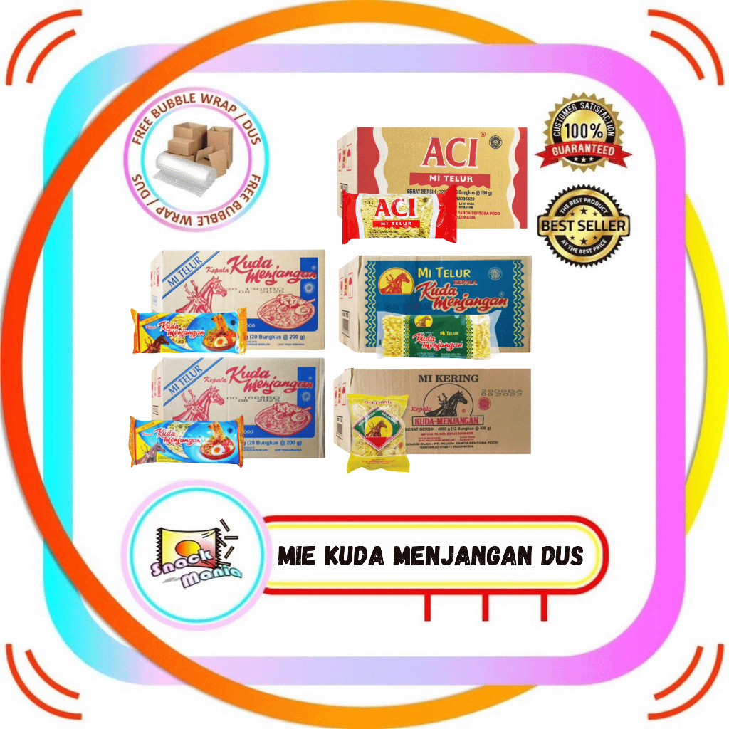 

Mie Telor Keriting Aci Kuda Menjangan Kecil - Lebar ~ 200 gr x 20 pcs DUS Mi Telur Biru