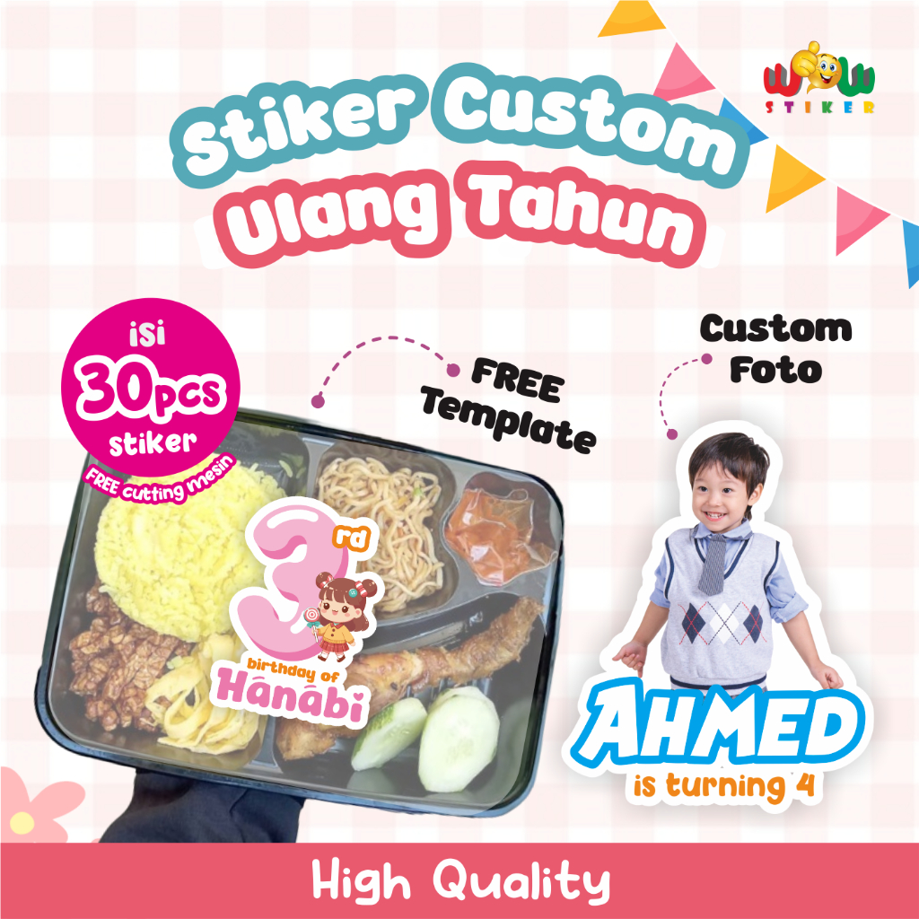 

[ISI 30pcs]Stiker Ulang Tahun Birthday Anak Stiker Bento Stiker Nasi Kuning Stiker Souvenir