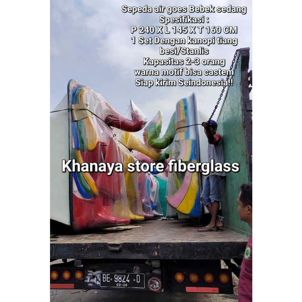 Perahu bebek air goes fiber/Mainan wisata/sepeda goes bebek sedang/sepeda air goes bebekkan baru