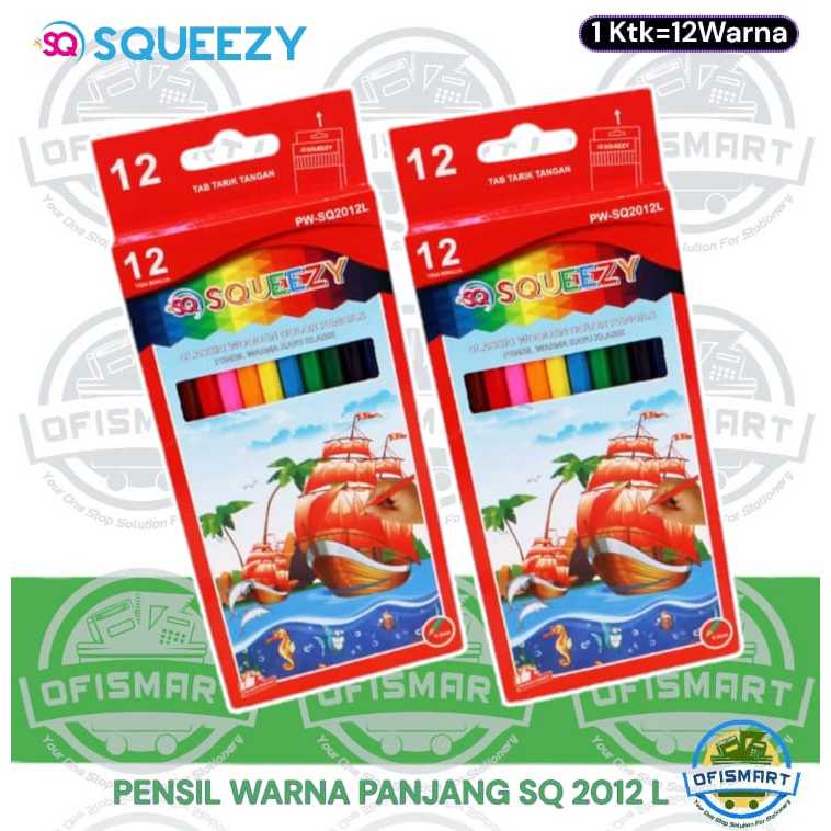 

Squeezy Pensil Warna Kayu Klasik 12 Warna Panjang PW SQ-2012L @1Set=12W