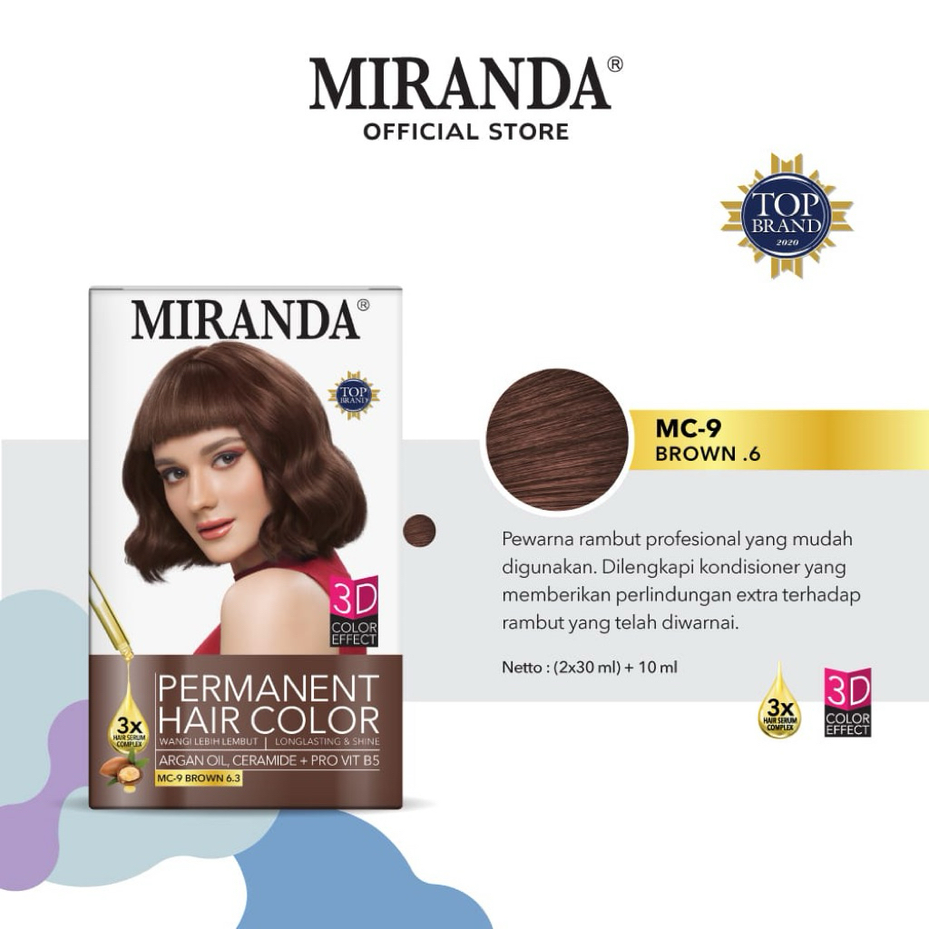 Miranda Permanent Hair Color Brown – Pewarna Rambut Permanen Coklat Natural
