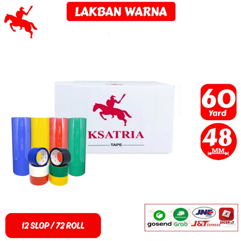 

1 DUS Lakban OPP Tape / Lakban Warna KSATRIA Tape 48 MM 60 Yard
