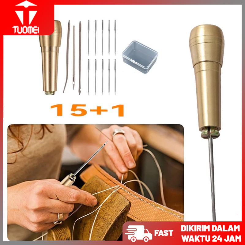 15pcs Kotak-jarum Sol Sepatu/alat Sol Sepatu Lengkap/jarum Jahit Sepatu/alat Jahit Sepatu Lengkap/al