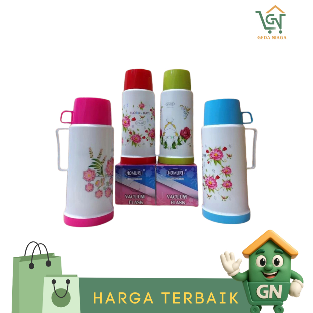 Nomuri Termos Air Panas Dingin Vacuum Flask Motif Flora - 0,68 Liter