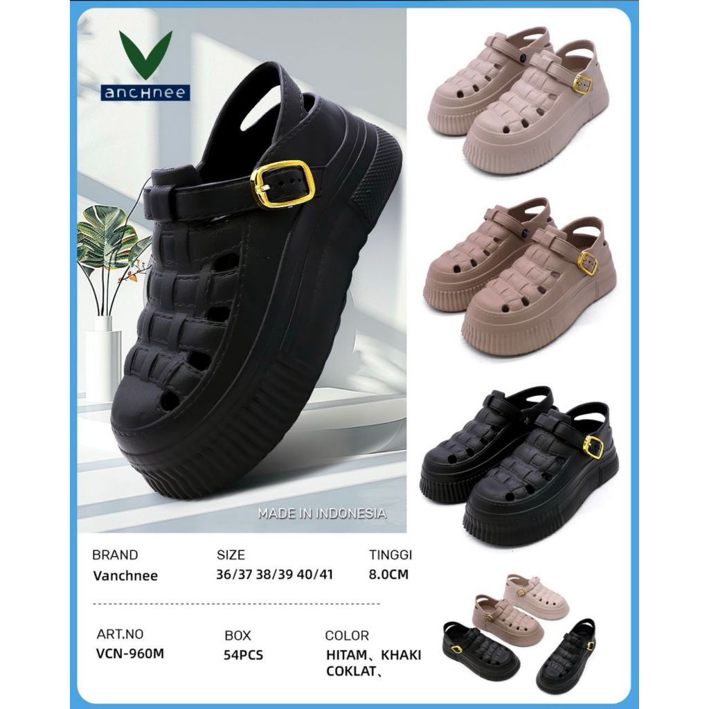 Sandal Wanita Kekinian Tinggi Sandal Wedges Wanita Jelly Uk 36-41 Anti Slip
