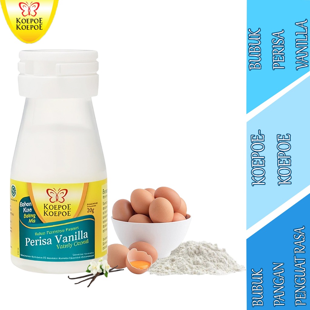 

Bubuk Perisa Pangan Penguat Rasa - Koepoe-Koepoe - Bubuk Perisa Vanilla - 20gr