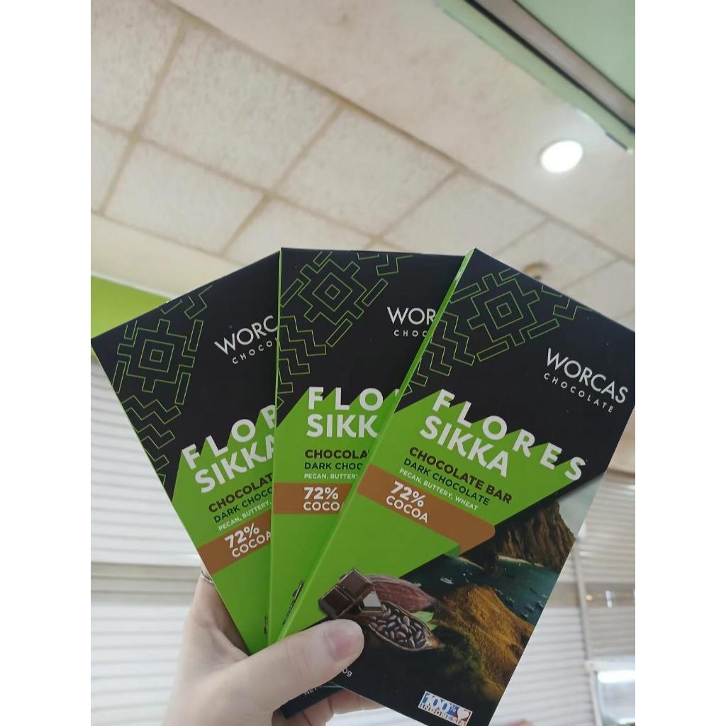 

Worcas Chocolate Bar Dark Chocolate Flores Sikka PREMIUM COKLAT WORCAS