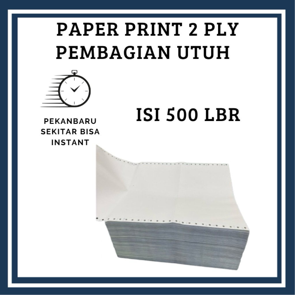 

Paperpryns Continuous Form NCR 2PLY (9,5" x 11") , Pembagian Utuh , Kertas Bon 2 Warna Isi -+ 500 Lembar Termurahhh