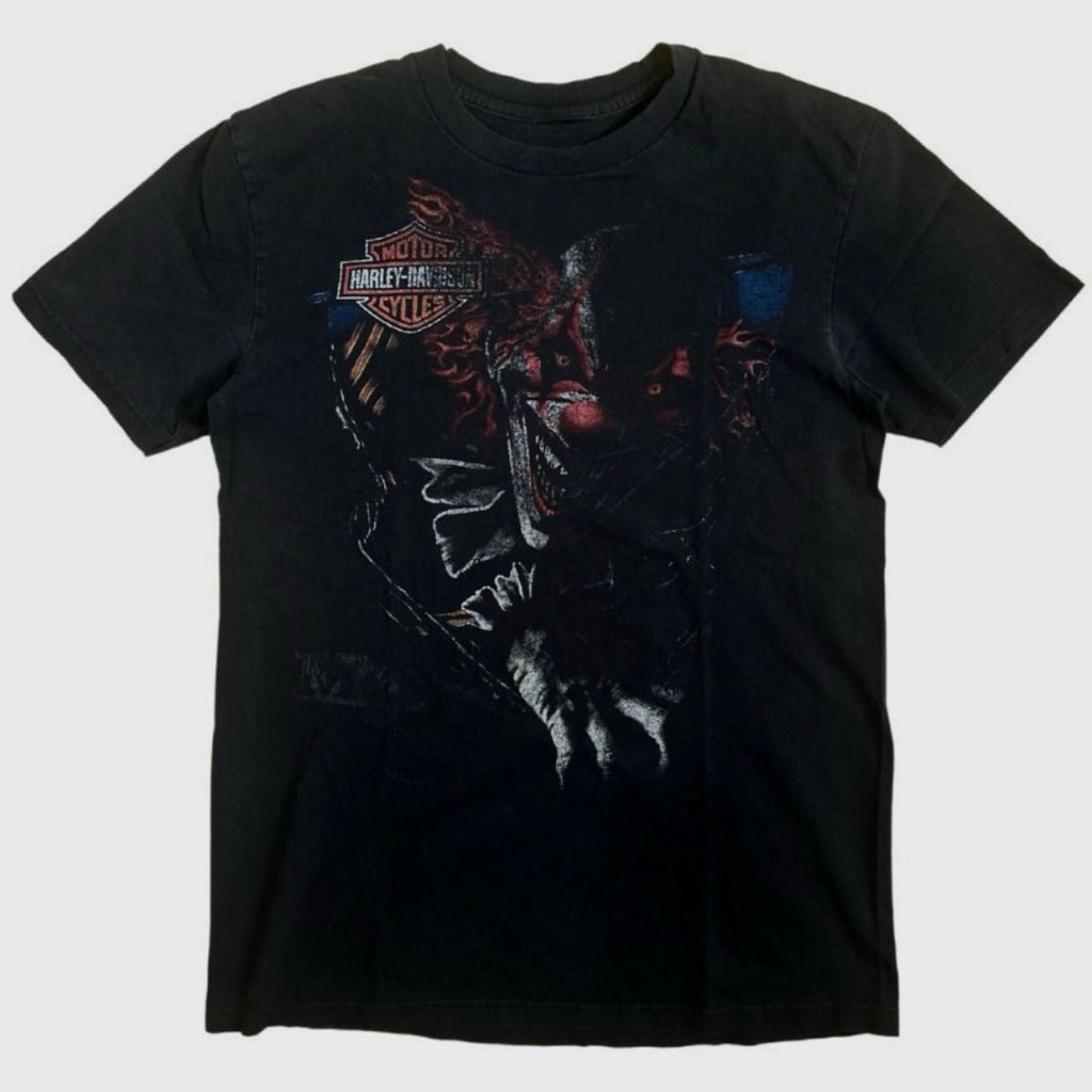 Harley Davidson Clown Joker Vintage Tee (Motor Cycles Kaos T-shirt)