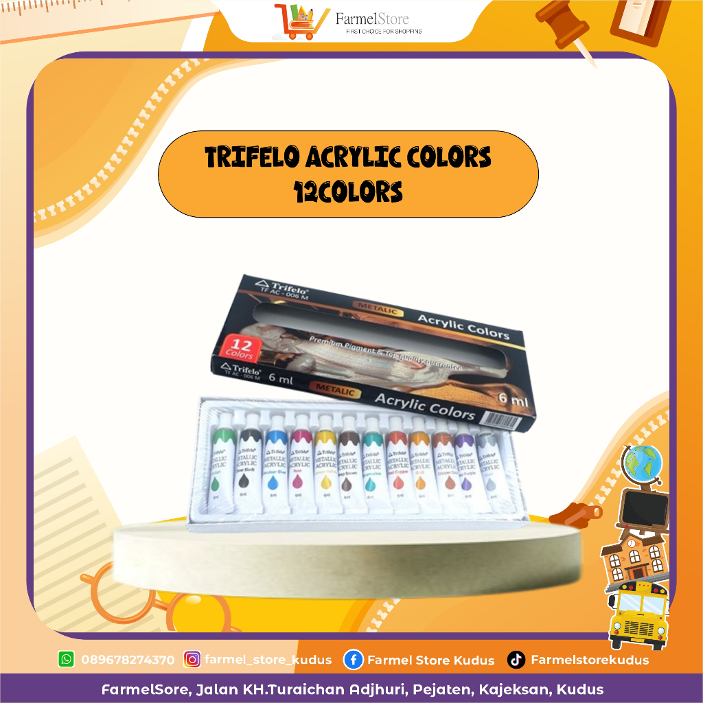 

Trifelo Acrylic Colors 12Colors (Metalic,Pastel, Neon)